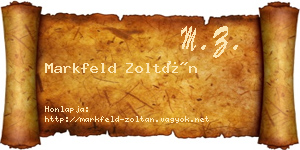 Markfeld Zoltán névjegykártya